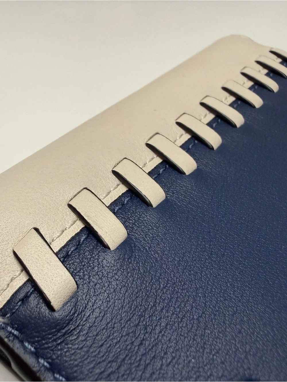 COACH Whipstitch Navy and Chalk Leather Passport Holder and Luggage Tag Set